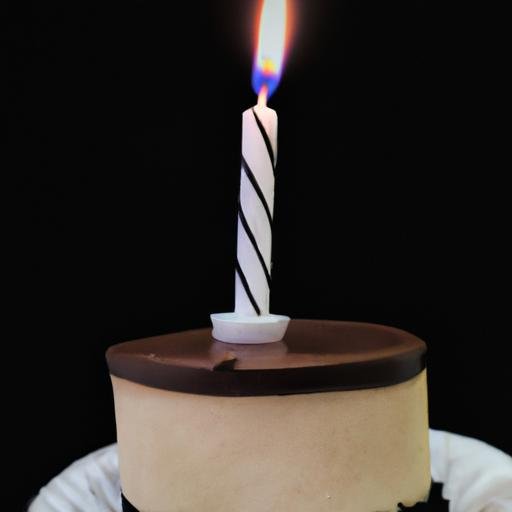 Bánh sinh nhật đơn giản với một nến thắp sáng, phù hợp cho dịp kỷ niệm nhỏ