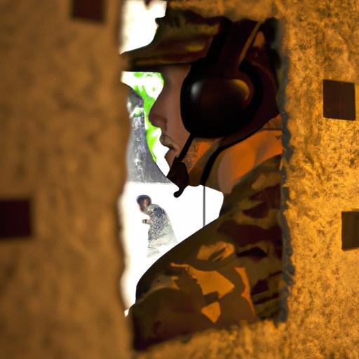 Một binh sĩ nằm vùng sau một tường và bắn địch trong Call of Duty 3