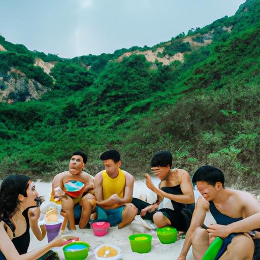 Bạn bè cùng nhau dã ngoại và uống Day by Day Big Bang Loi Viet