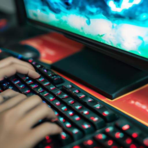 Cận cảnh bàn phím và màn hình máy tính khi chơi game Xem Bói Nghề Nghiệp Tương Lai.