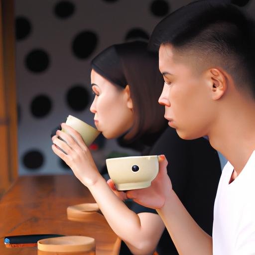 Cặp đôi thưởng thức tách cà phê ở quán cafe 109 Phan Đăng Lưu