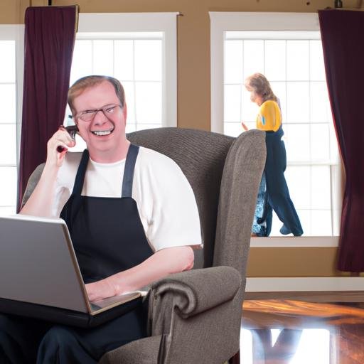 Chuyên gia bận rộn làm việc tại nhà với sự giúp đỡ của người giúp việc nhà đáng tin cậy.