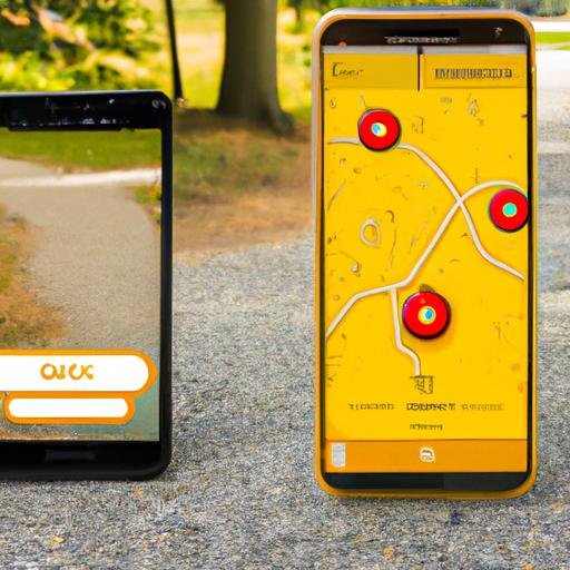 Điện thoại thông minh với ứng dụng mô phỏng vị trí mở cùng màn hình chơi Pokemon Go
