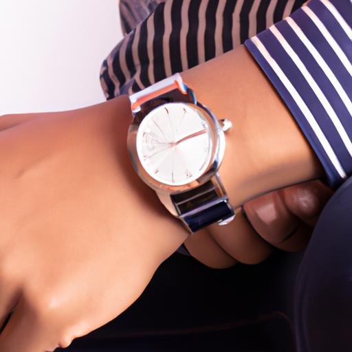 Người mẫu đeo đồng hồ Tommy Hilfiger trong buổi chụp ảnh