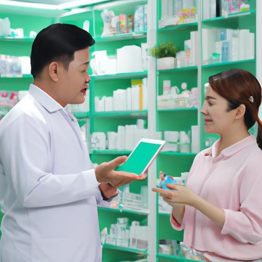 Dược sĩ giải thích lợi ích của sản phẩm Đức Long cho khách hàng