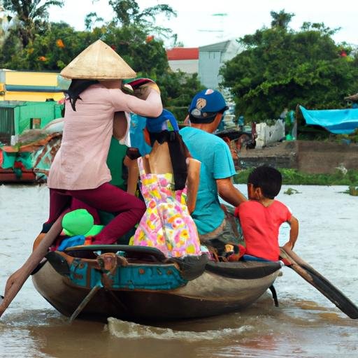 Gia đình du thuyền trên sông Mekong của Cần Thơ.