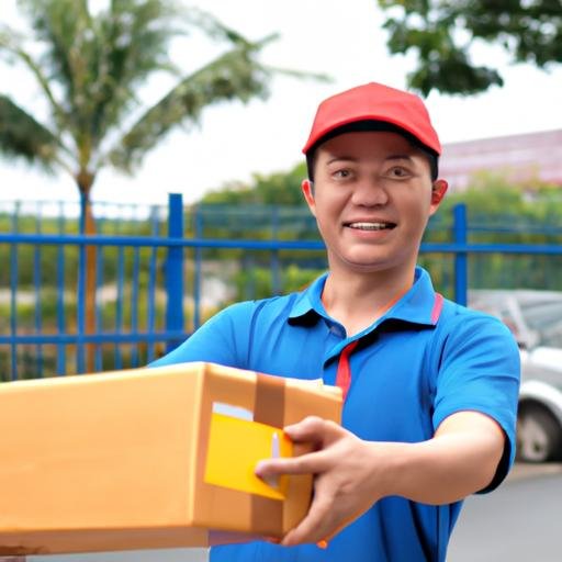 Nhân viên giao hàng từ Nam Sơn Mobile.