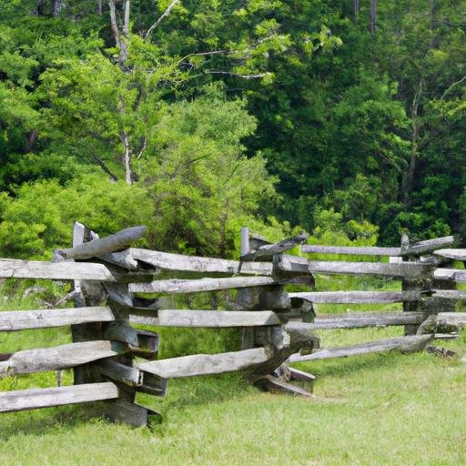 Hàng rào gỗ vùng nông thôn bao quanh trang trại.