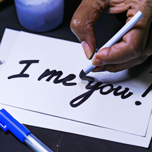 Người viết lời chân thành trên tờ giấy