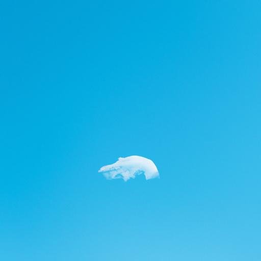 Hình nền máy tính đơn giản với một đám mây trắng duy nhất trên bầu trời xanh.