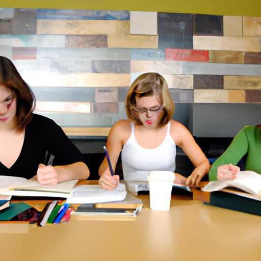 Một nhóm sinh viên đang học cho kỳ thi kiểm tra trình độ tiếng Anh.