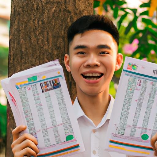 Học sinh rất bất ngờ và phấn khích khi xem kết quả thi lại cấp 3 của mình.