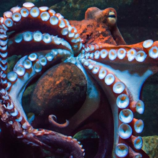 Hình ảnh chụp cận cảnh một con bạch tuộc khổng lồ với những chi đầy uy lực