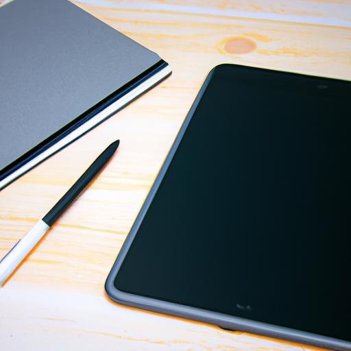 iPad Pro 10.5 với bút cảm ứng và một cuốn sổ tay trên bàn.