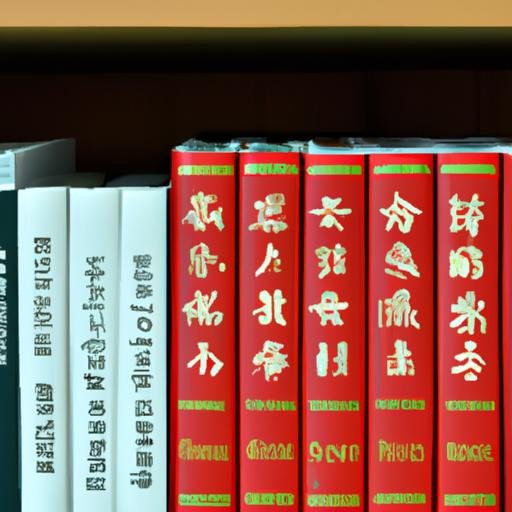 Kệ sách đầy sách giáo trình và từ điển tiếng Trung