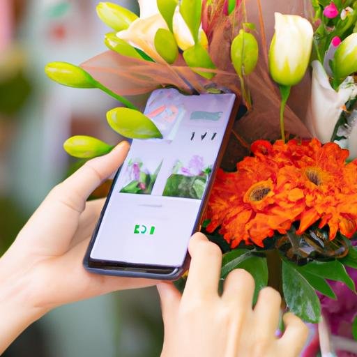 Khách hàng đặt mua hoa trực tuyến tại Shop hoa mười giờ thông qua điện thoại thông minh
