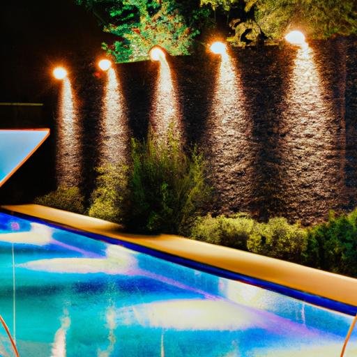 Thư giãn trong không gian bể bơi được tạo ra bởi đèn LED trên tường