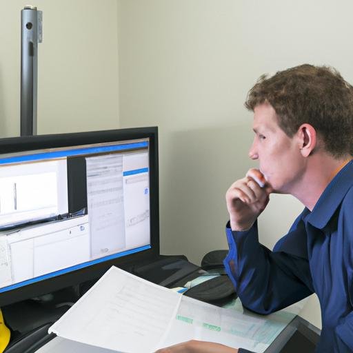 Kỹ sư đang phân tích dữ liệu trên màn hình máy tính tại KCN Sông Mây