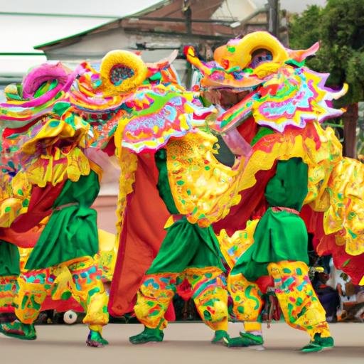 Cuộc diễu hành đầy màu sắc với múa rồng tại Lễ Thái Hà.