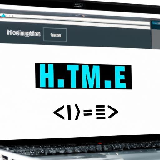 Màn hình laptop hiển thị mã HTML với thẻ ảnh