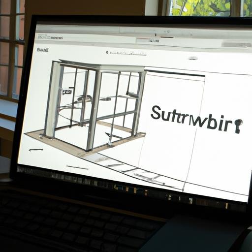 Màn hình máy tính hiển thị phần mềm SketchUp