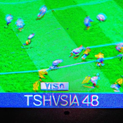 Màn hình tivi toshiba 50l5550vn hiển thị trận đấu bóng đá