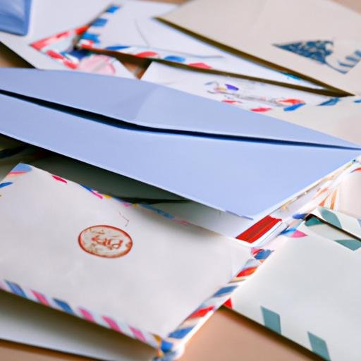 Một đống thư với tem và phong bì