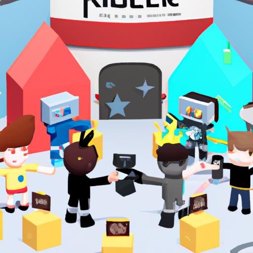 Một nhóm người chơi Roblox tham gia mini-game để kiếm Robux de miễn phí