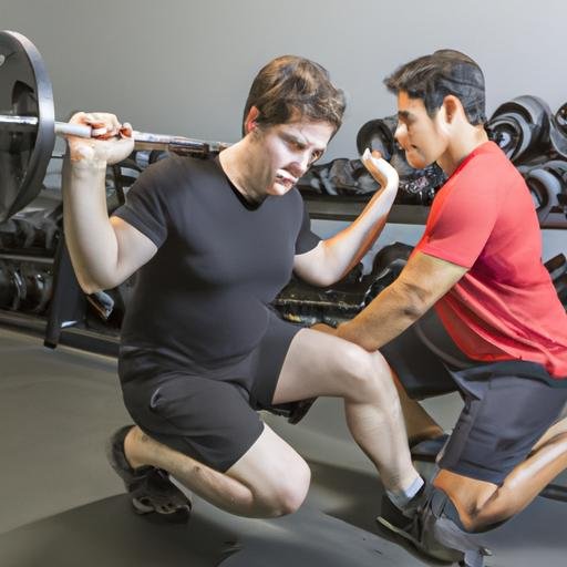 Nam giới đang tập thể hình với sự hướng dẫn của huấn luyện viên cá nhân tại Aan Gym Fitness