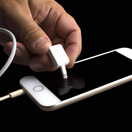 Một người cắm sạc cho chiếc iPhone 6 của mình.