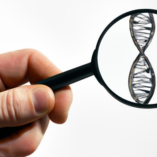 Người cầm một sợi DNA với kính lúp