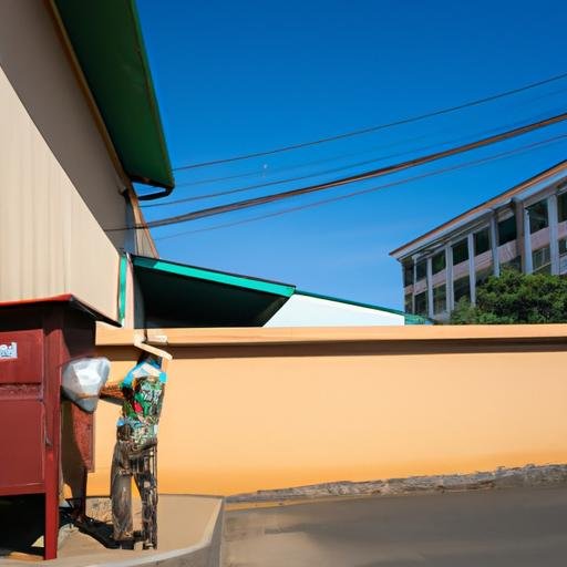 Người đưa bưu kiện tại trung tâm bưu chính Gia Lai