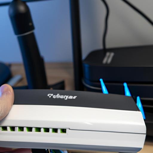 Người dùng cài đặt router và mô-đem