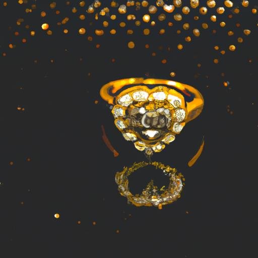 Nhẫn vàng ta 18K với thiết kế hình trái tim bằng vàng và kim cương
