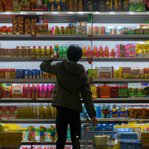 Nhân viên bán hàng đang sắp xếp hàng hóa vào các kệ tại một siêu thị thành phố Hà Nội vào khuya