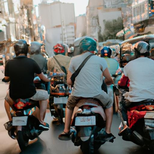 Nhóm bạn cùng chạy xe máy magic trên những con phố đông đúc của Sài Gòn.