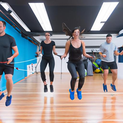 Nhóm người nhảy dây cùng nhau tại Aan Gym Fitness