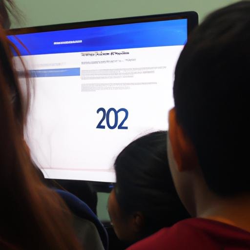 Một nhóm người tập trung xem một trang web chứa thông tin về ngày âm lịch 22 2 âm năm 2019.