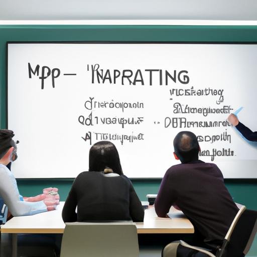 Nhóm người trong phòng họp thảo luận về các chỉ số hiệu suất của 6zt94pa trên bảng trắng