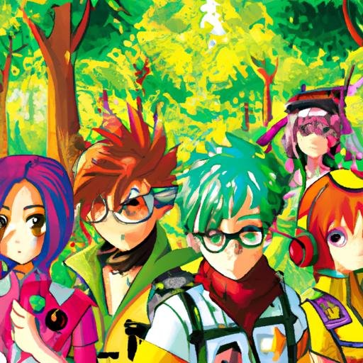 Nhóm các nhân vật anime đầy màu sắc trên cuộc phiêu lưu