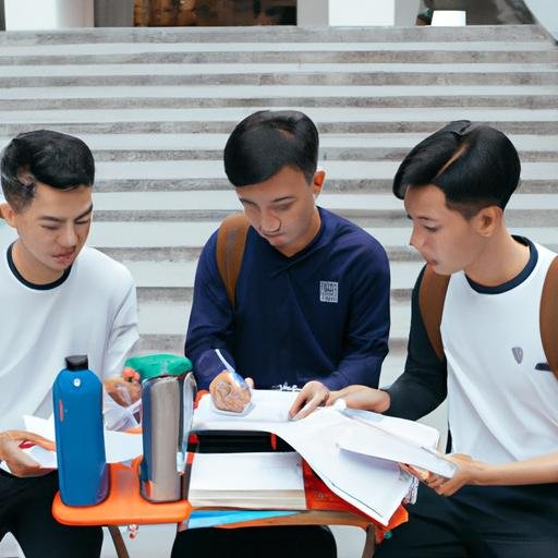 Nhóm sinh viên đang đọc một báo cáo về 'thành phần cơ sở trong văn bản là các'