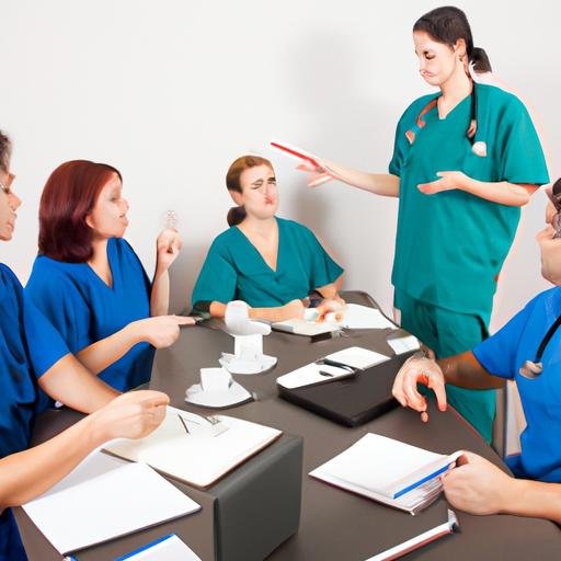 Nhóm nhân viên y tế trong đồ bảo hộ đang thảo luận về trường hợp của một bệnh nhân trong phòng họp của bệnh viện
