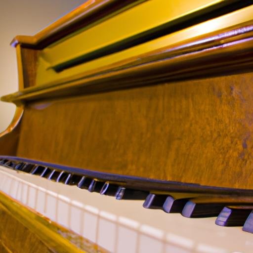Một cây piano cổ phục hồi chuyên nghiệp, tỏa sáng với vẻ đẹp và sức thu hút gốc của nó.