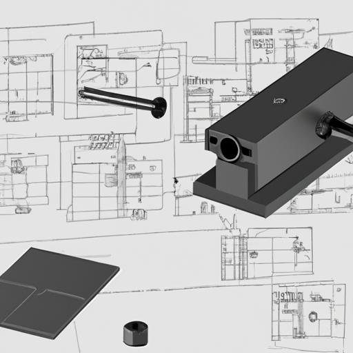 Bàn làm việc với một bộ phận cơ khí được thiết kế bằng tính năng lệnh khép kín trong CAD.
