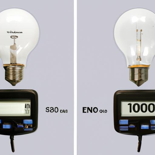 Thước đo điện năng sử dụng của đèn 60w và đèn 100w