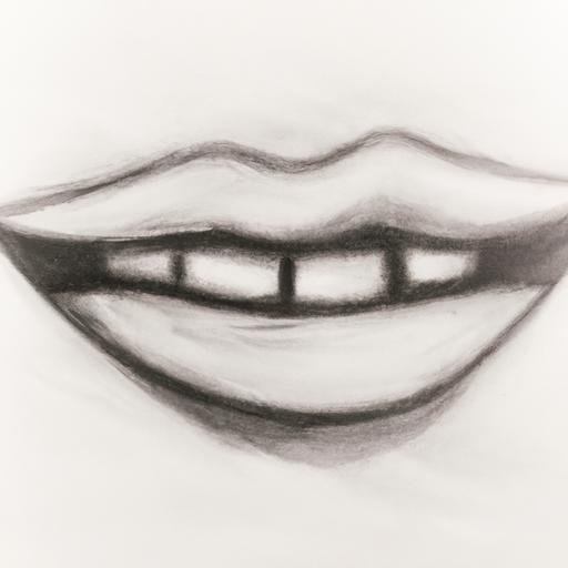 Vẽ bằng bút chì một bức hình về môi vui vẻ của một người.