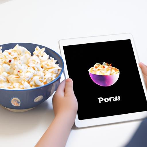 Xem anime trên iPad cùng bát popcorn thật thú vị