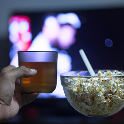 Xem Lưu Quang Chi Thành và thưởng thức popcorn trước màn hình TV