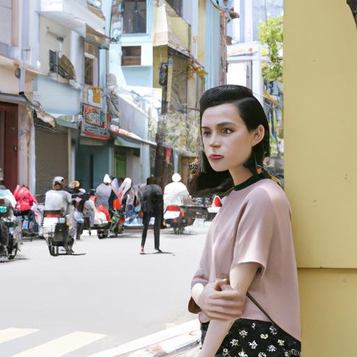 Một cô gái trẻ khám phá phố phường Sài Gòn.