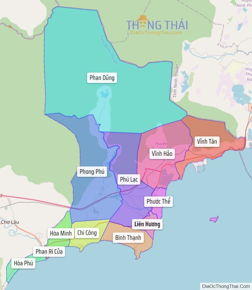 Bản đồ huyện Tuy Phong.